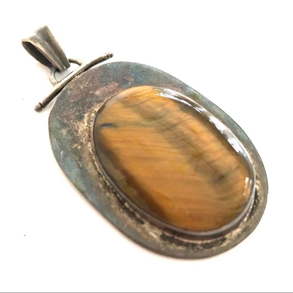 Vintage Tiger Eye Stone Pendant